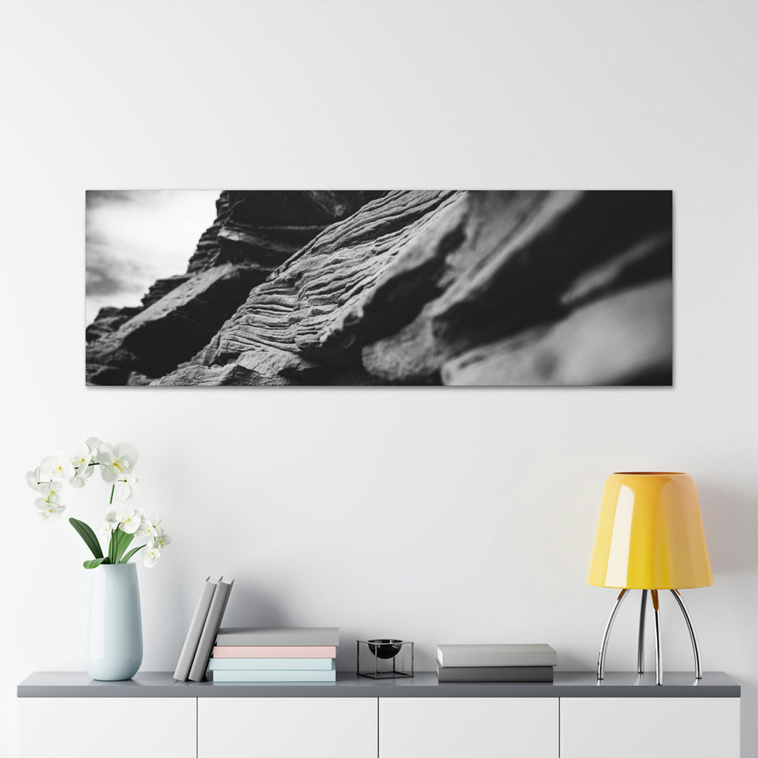 Layers of Rock in Black and White - Canvas