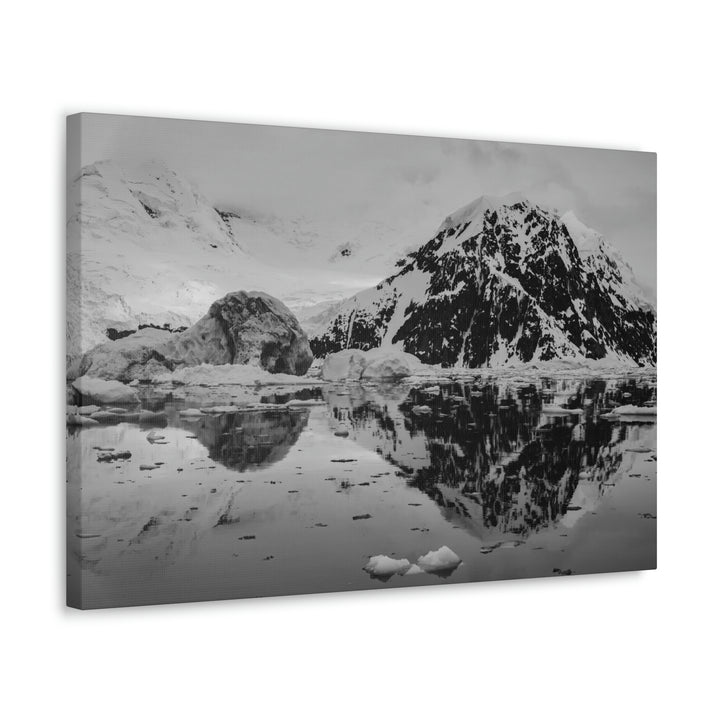 Reflected Calm in Black and White - Canvas