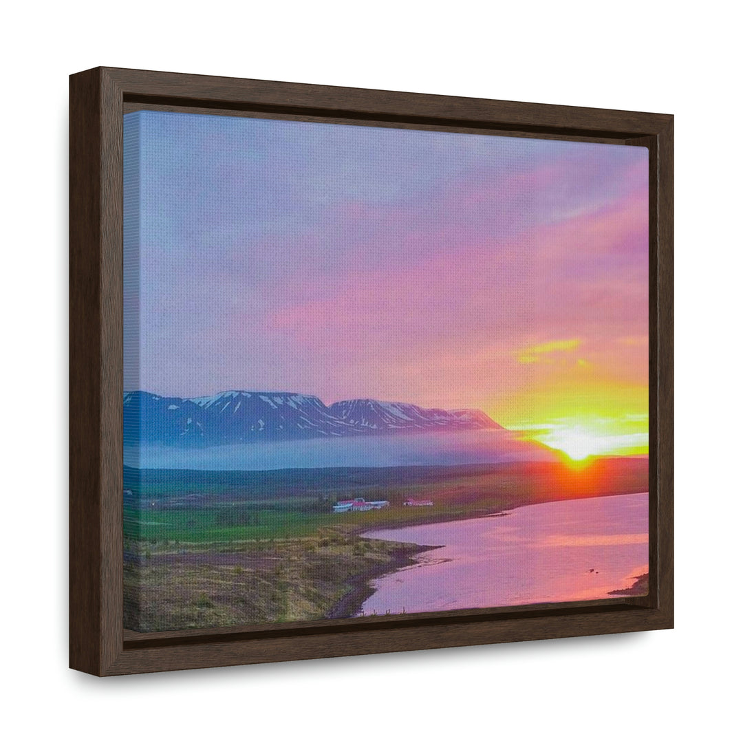 Sunset Over the Fjord Part 2 - Canvas with Frame