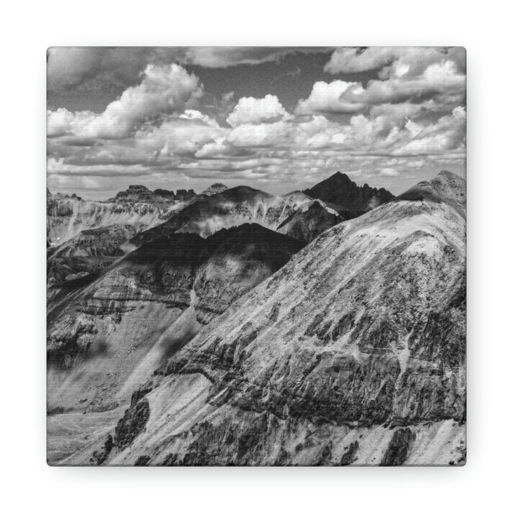 Imogene Pass From the Air in Black and White - Canvas