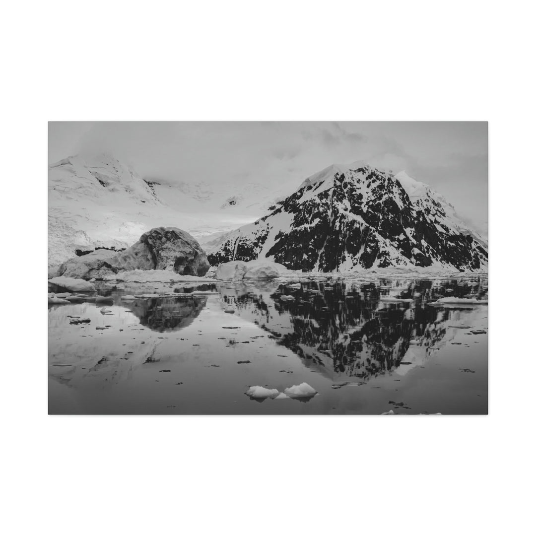 Reflected Calm in Black and White - Canvas