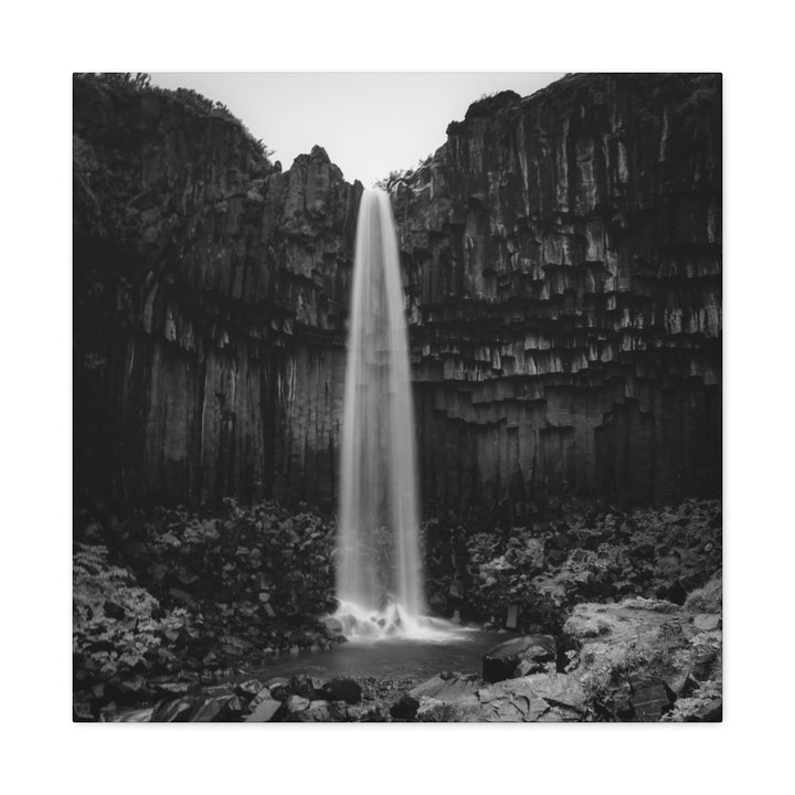 Svartifoss in Black and White - Canvas