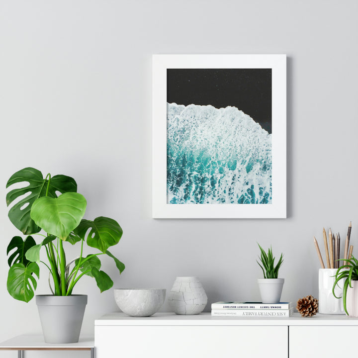 A Wave on Volcanic Sand - Framed Print