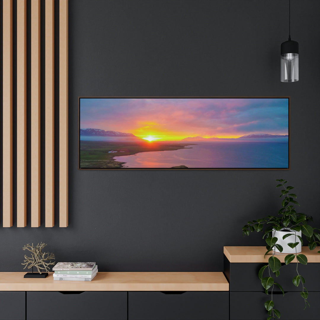 Sunset Over the Fjord Part 1 - Canvas with Frame