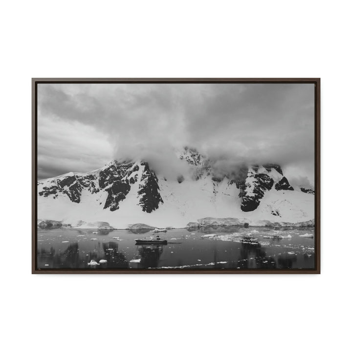 Peaceful Anchoring in Black and White - Canvas with Frame