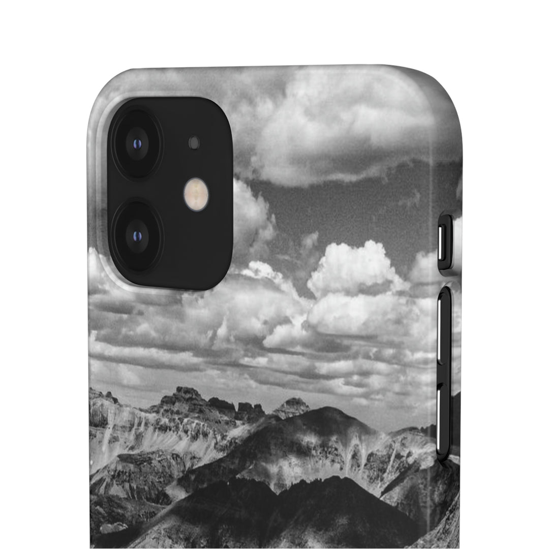 Imogene Pass From the Air in Black and White - Phone Case