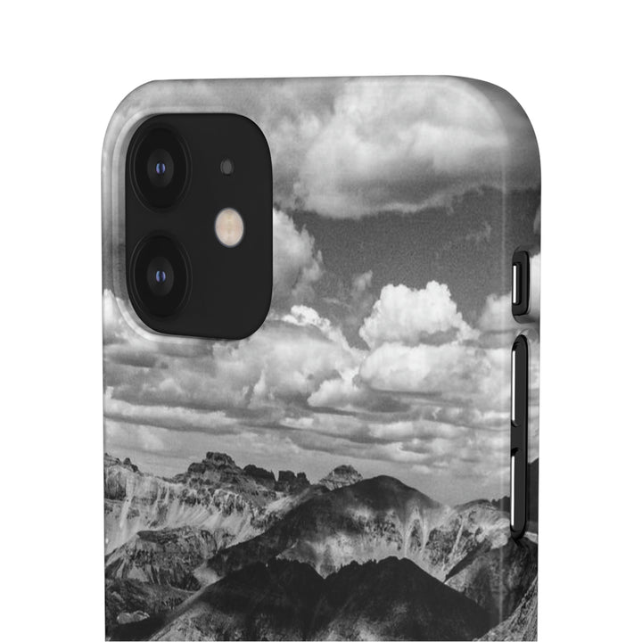 Imogene Pass From the Air in Black and White - Phone Case