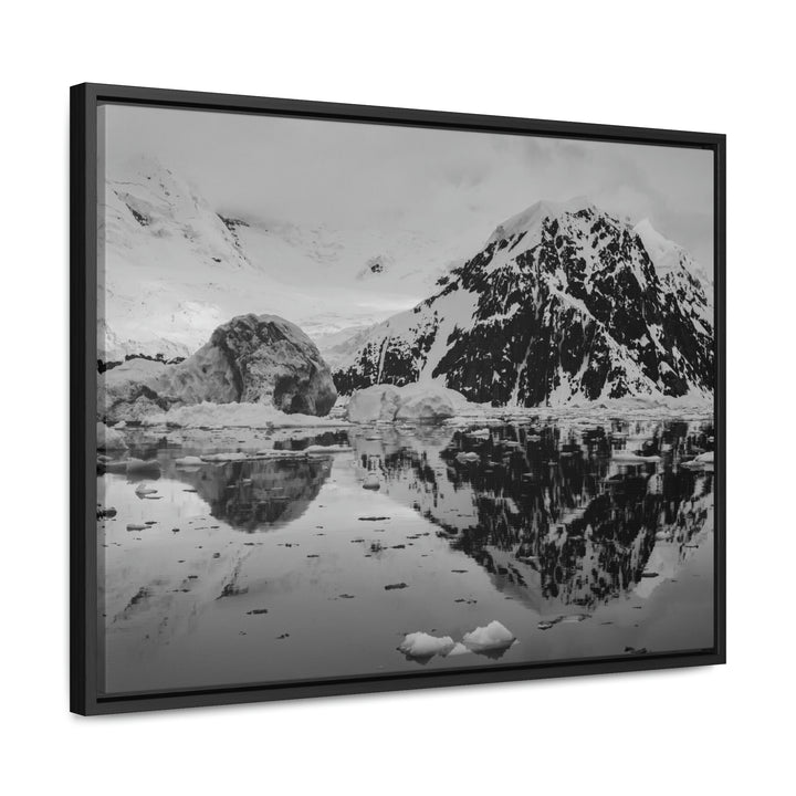 Reflected Calm in Black and White - Canvas with Frame