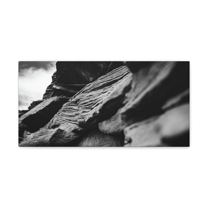 Layers of Rock in Black and White - Canvas