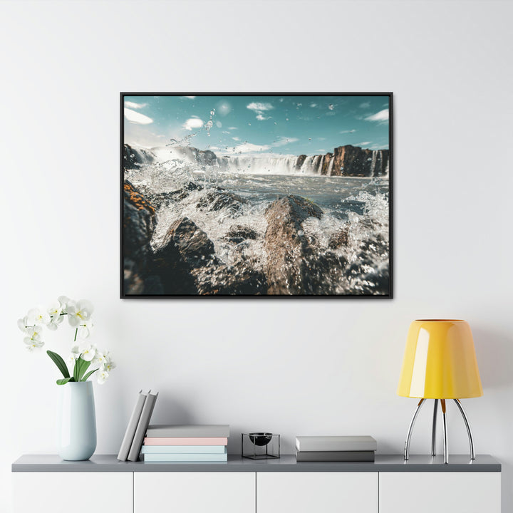 Goðafoss Splash - Canvas with Frame