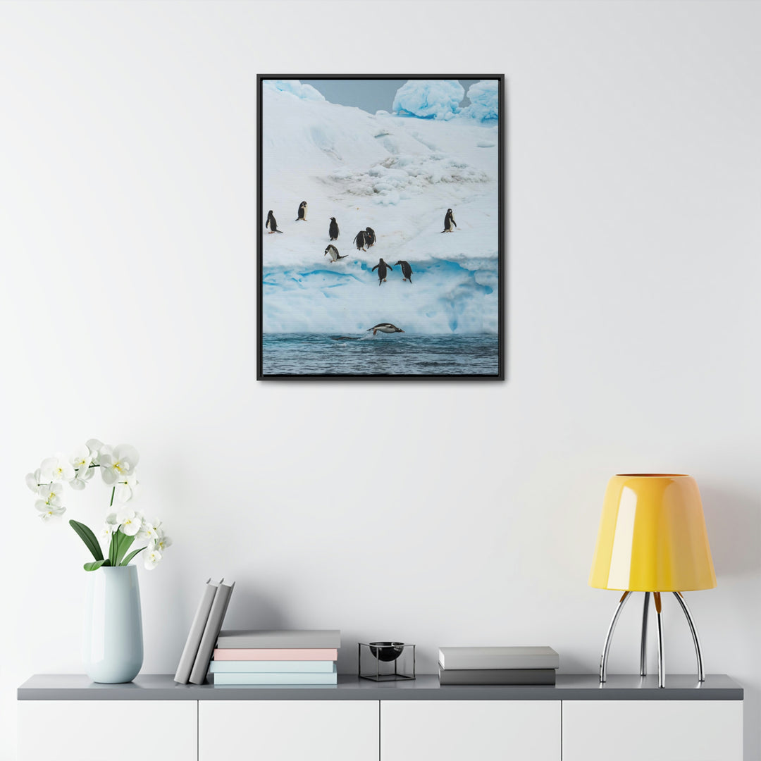 Porpoising Penguin - Canvas with Frame