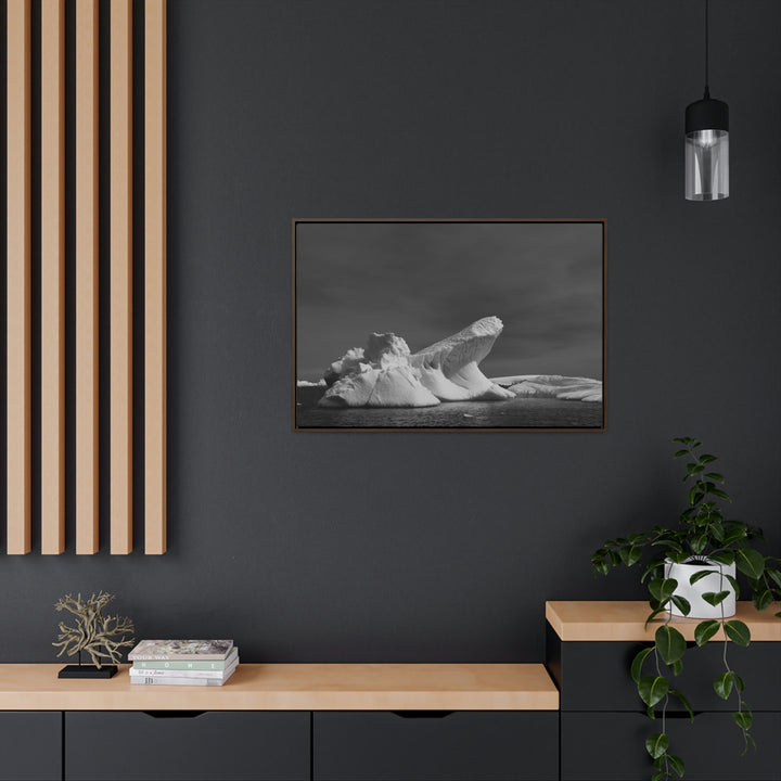 The Angles of an Iceberg in Black and White - Canvas with Frame