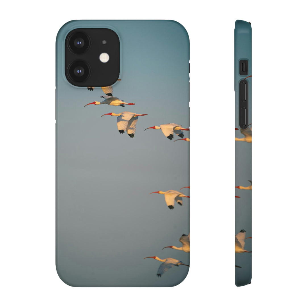 White Ibis in Flight - Phone Case