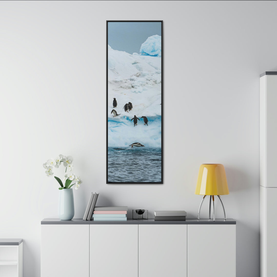 Porpoising Penguin - Canvas with Frame