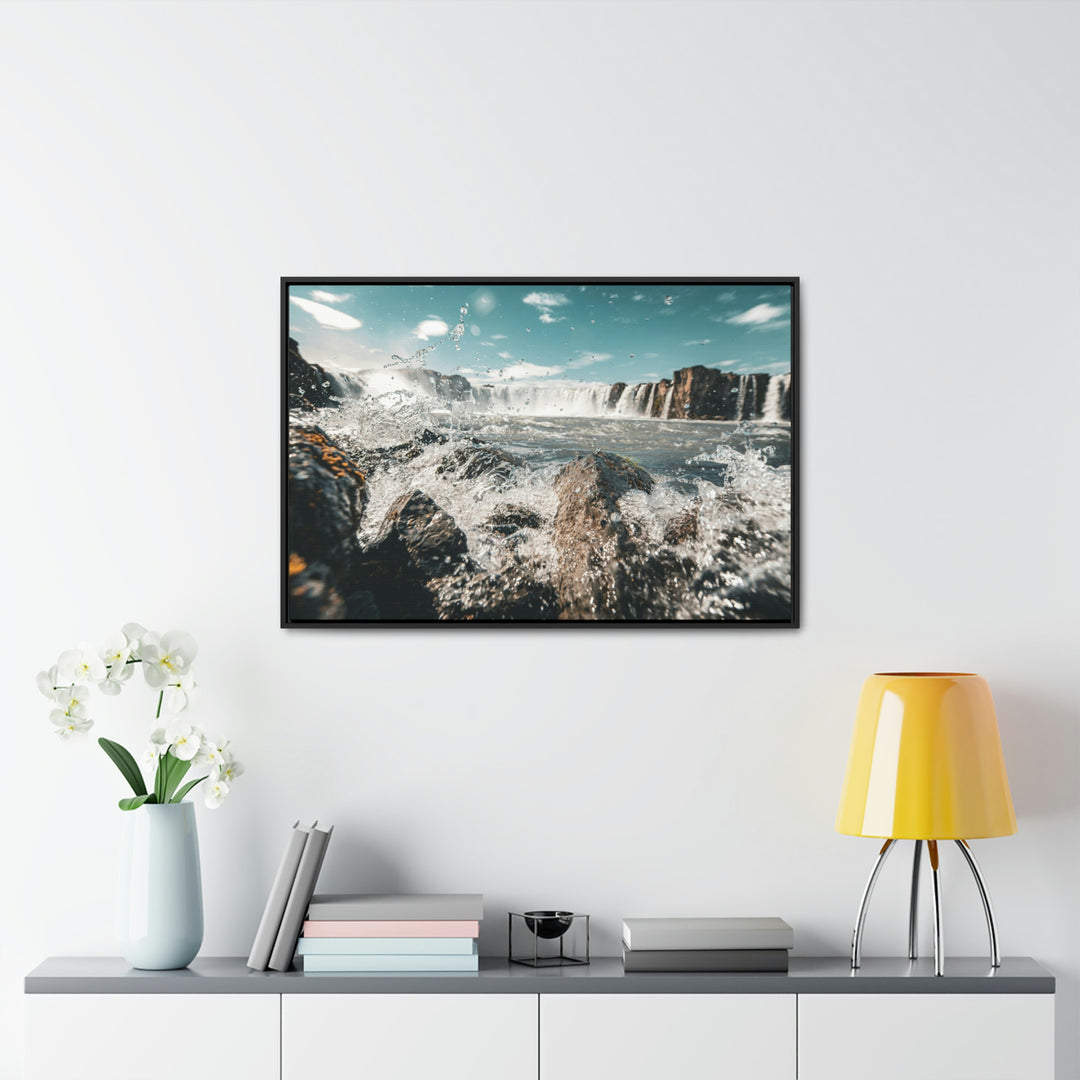 Goðafoss Splash - Canvas with Frame