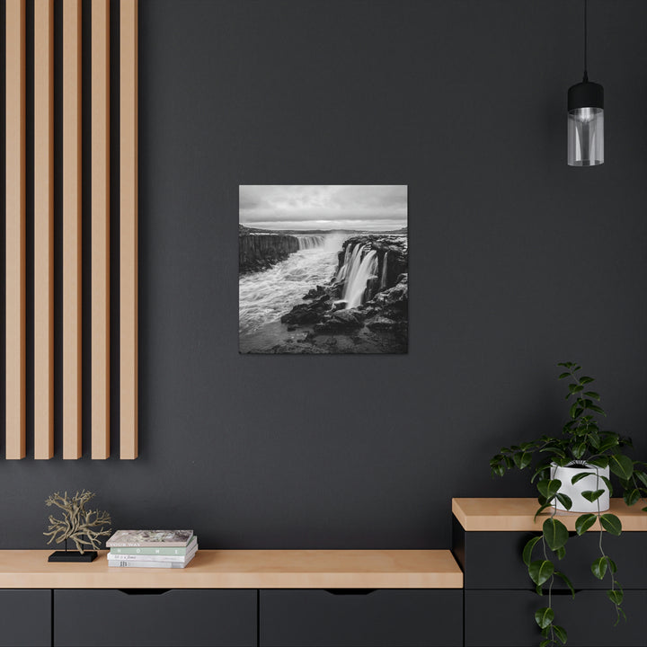 Selfoss in Black and White - Canvas