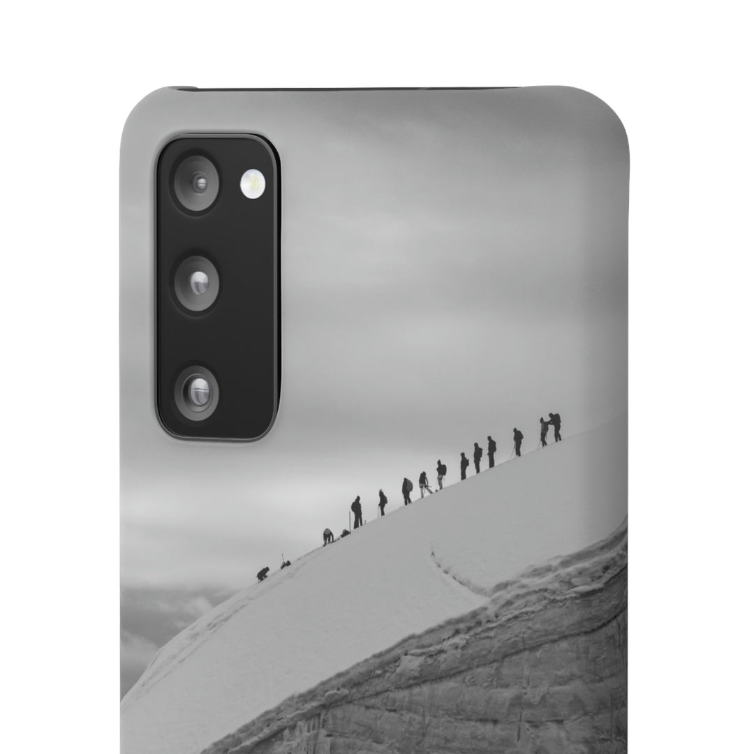 Preparing for the Climb in Black and White - Phone Case