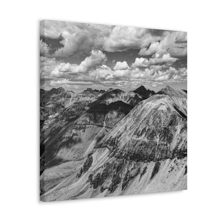 Imogene Pass From the Air in Black and White - Canvas