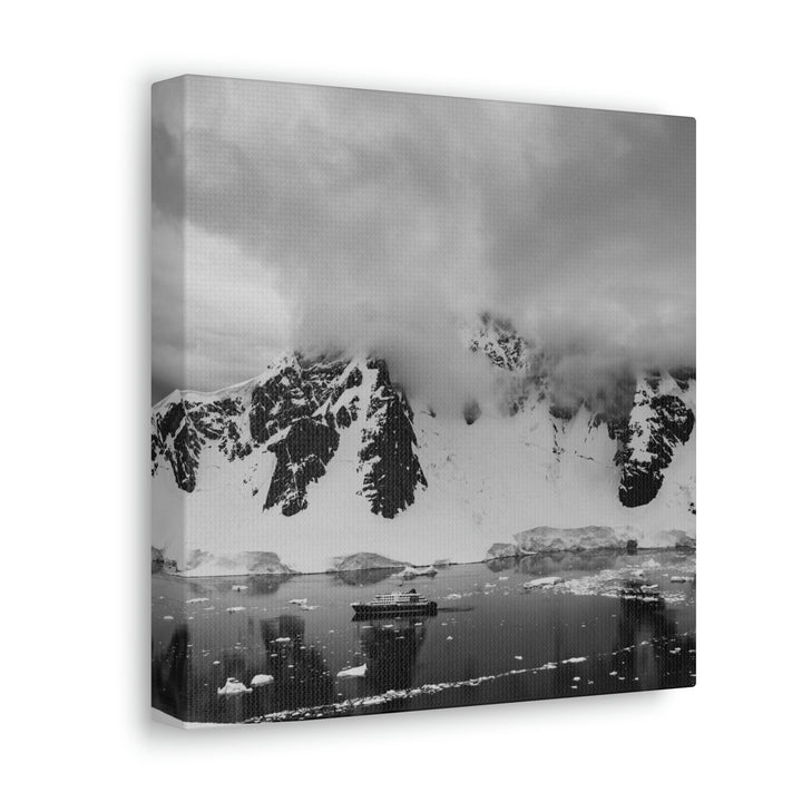 Peaceful Anchoring in Black and White - Canvas