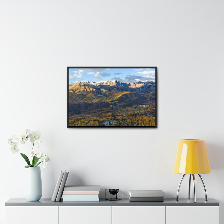 Glowing Mountainside - Canvas with Frame