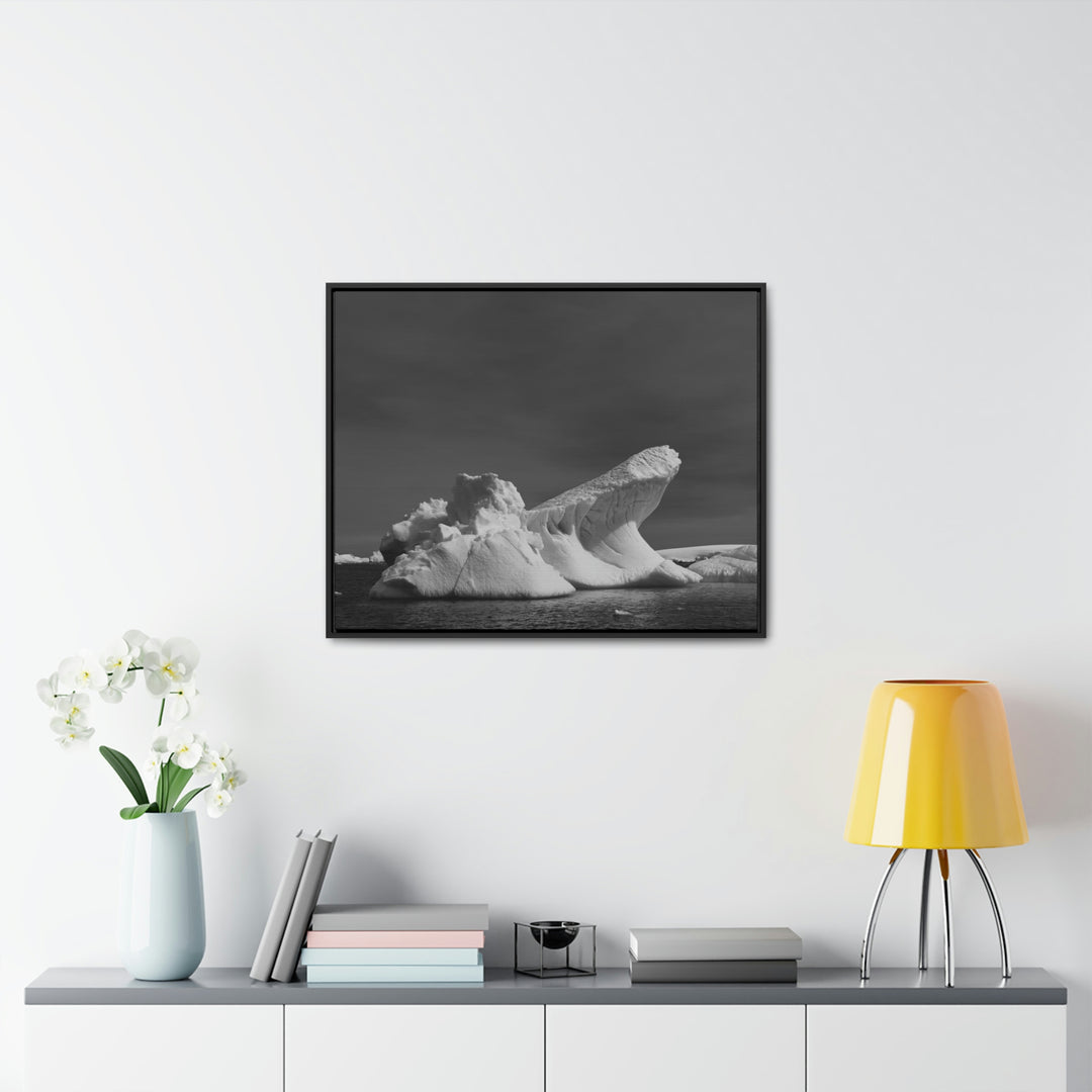 The Angles of an Iceberg in Black and White - Canvas with Frame