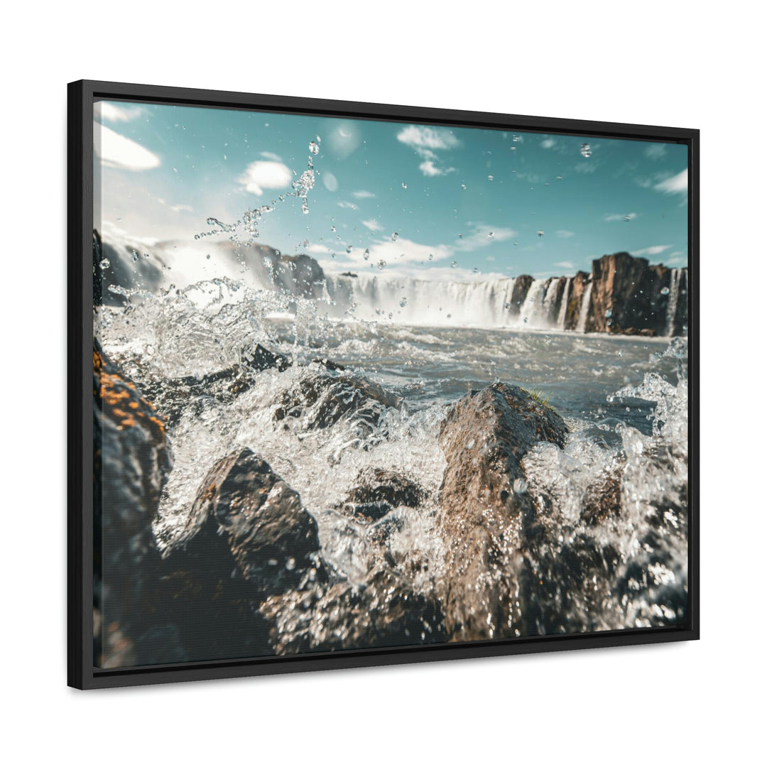 Goðafoss Splash - Canvas with Frame