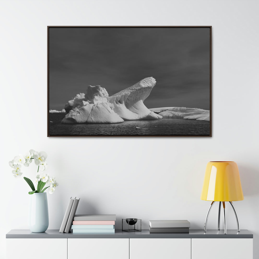 The Angles of an Iceberg in Black and White - Canvas with Frame