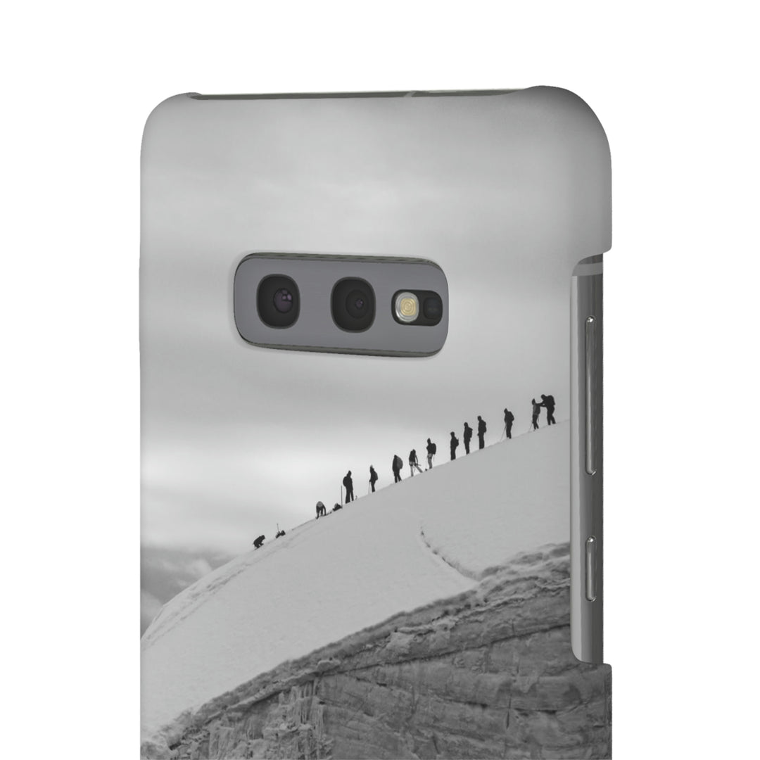 Preparing for the Climb in Black and White - Phone Case