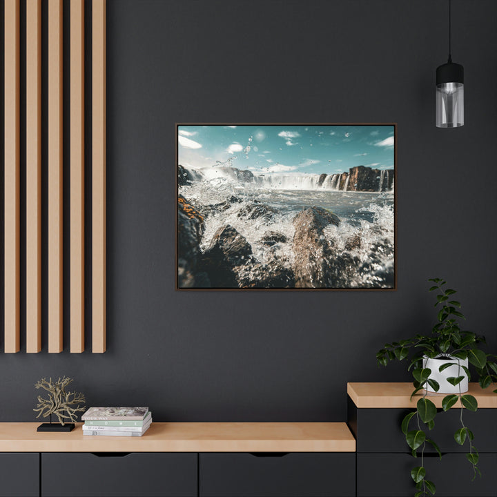 Goðafoss Splash - Canvas with Frame