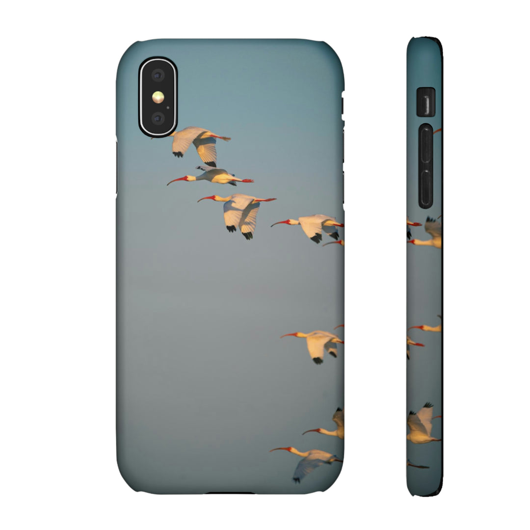 White Ibis in Flight - Phone Case