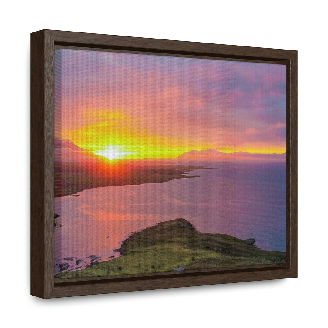 Sunset Over the Fjord Part 1 - Canvas with Frame