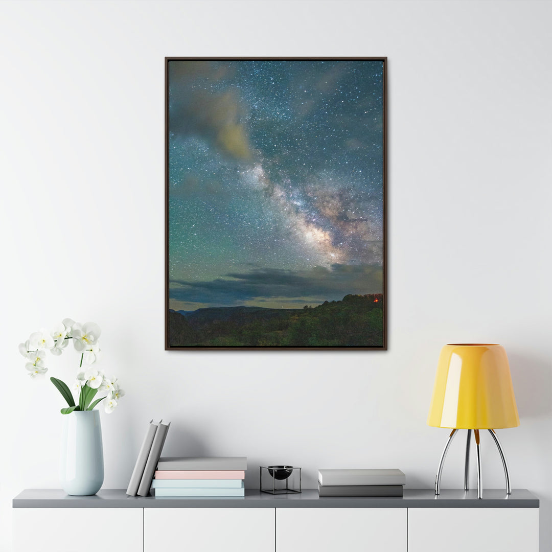 Milky Way Through the Clouds Part 1 - Canvas with Frame