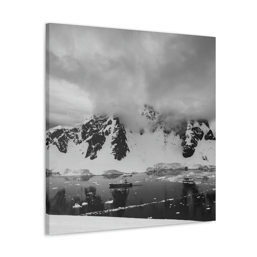 Peaceful Anchoring in Black and White - Canvas