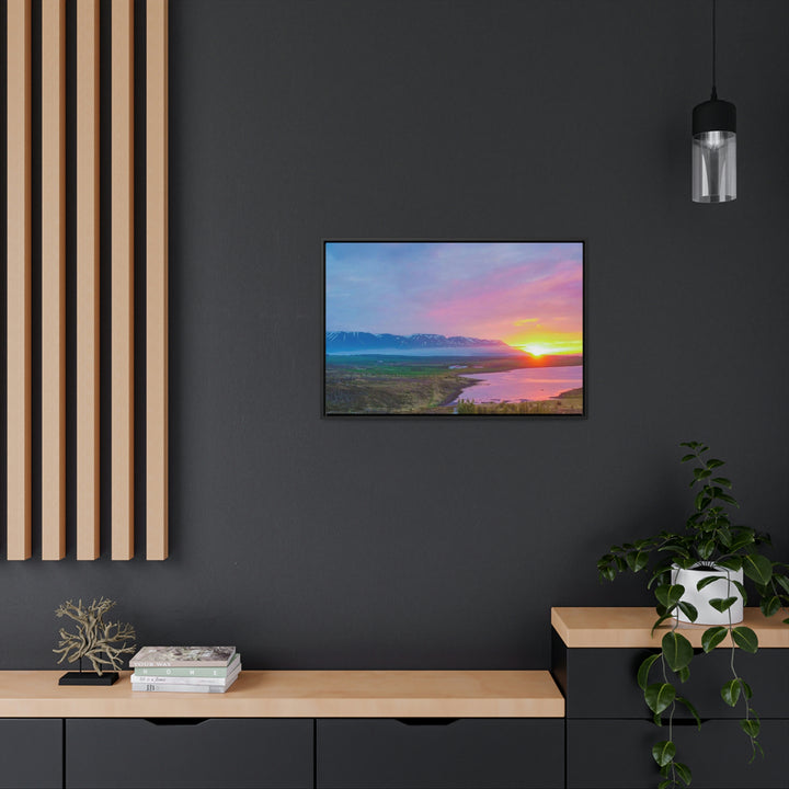 Sunset Over the Fjord Part 2 - Canvas with Frame