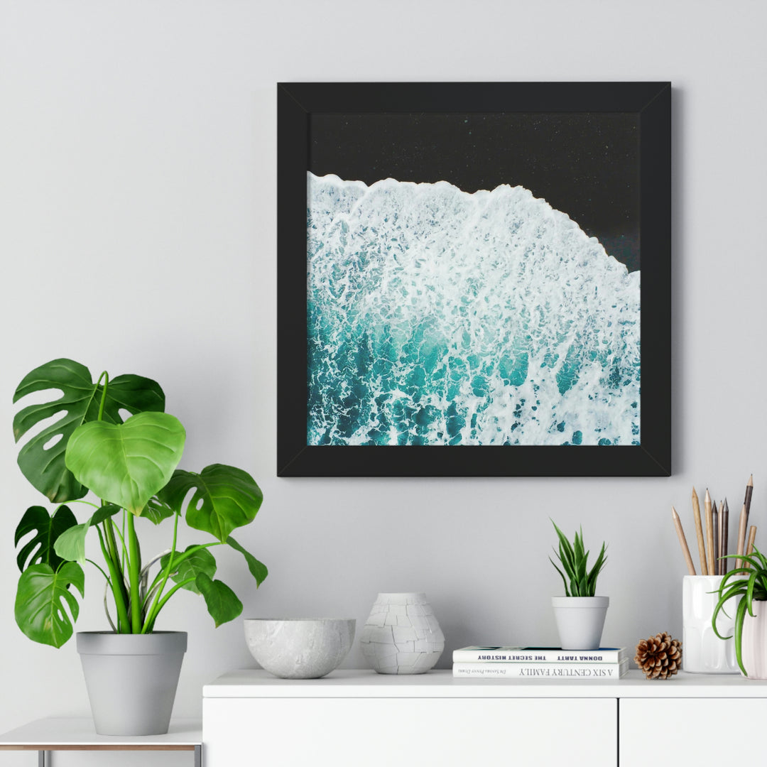 A Wave on Volcanic Sand - Framed Print