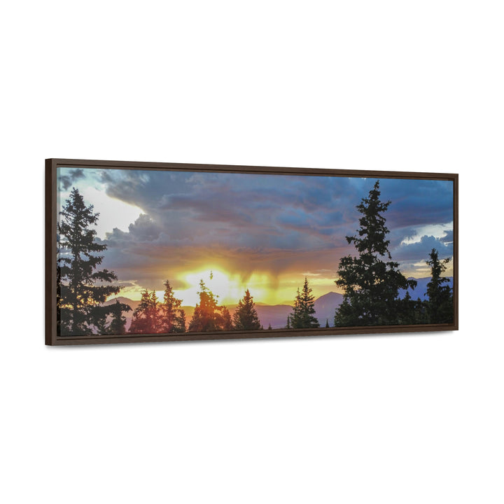 Rainy Sunset Through the Trees - Canvas with Frame