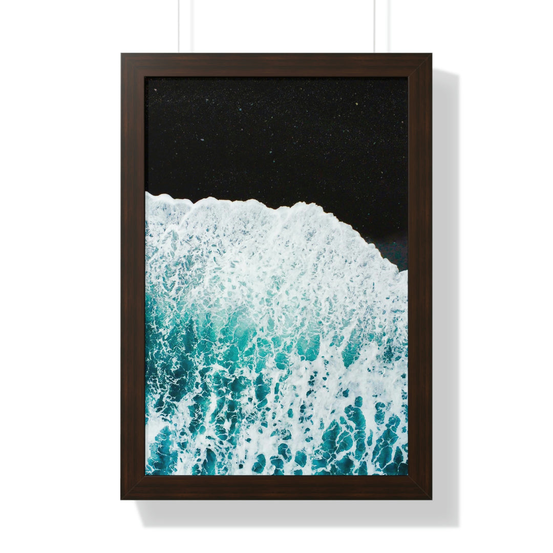 A Wave on Volcanic Sand - Framed Print