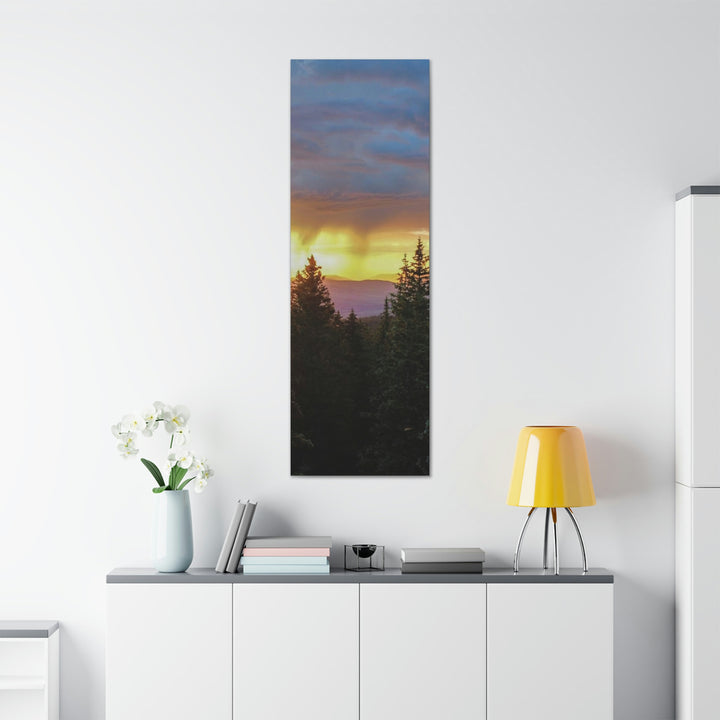 Rainy Sunset Through the Trees - Canvas