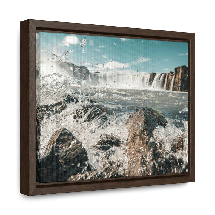 Goðafoss Splash - Canvas with Frame