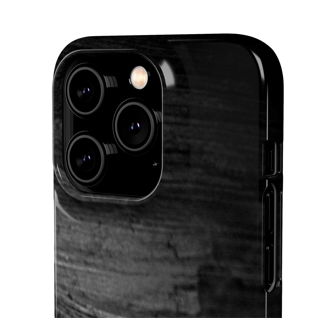 Sedimentary Rock Curves in Black and White - Phone Case