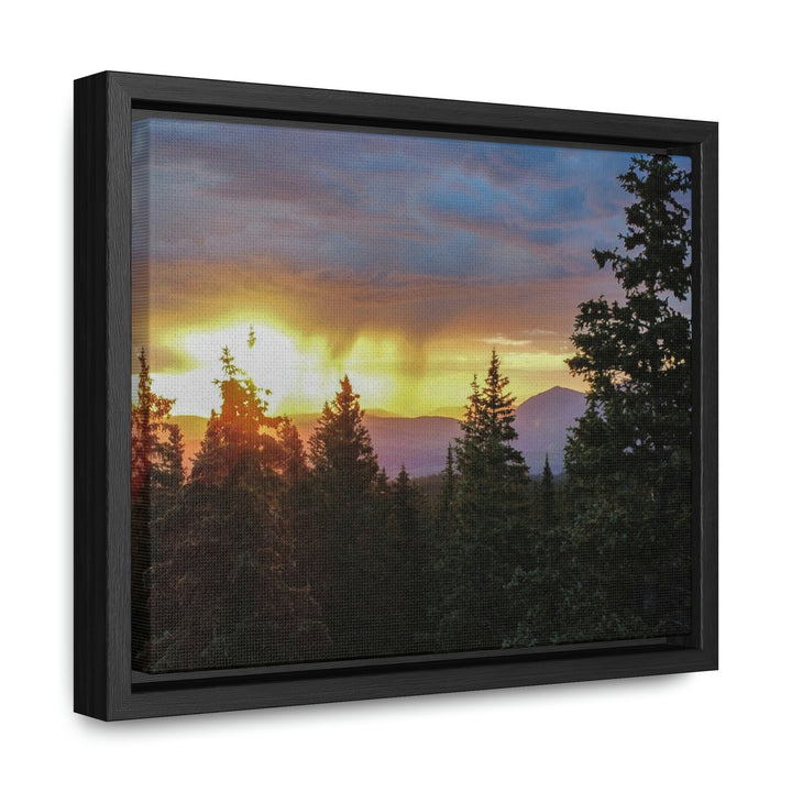 Rainy Sunset Through the Trees - Canvas with Frame