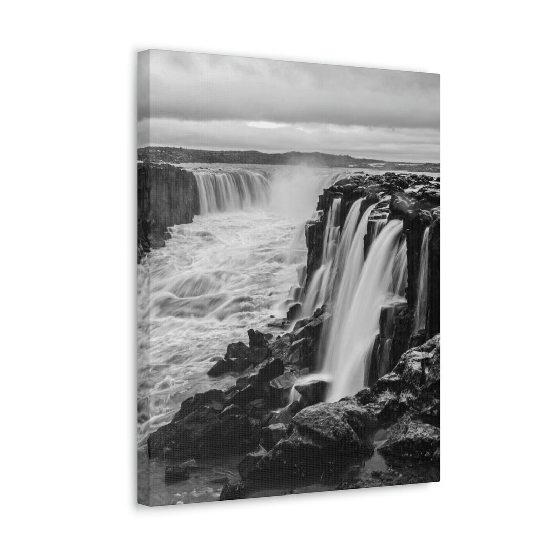 Selfoss in Black and White - Canvas