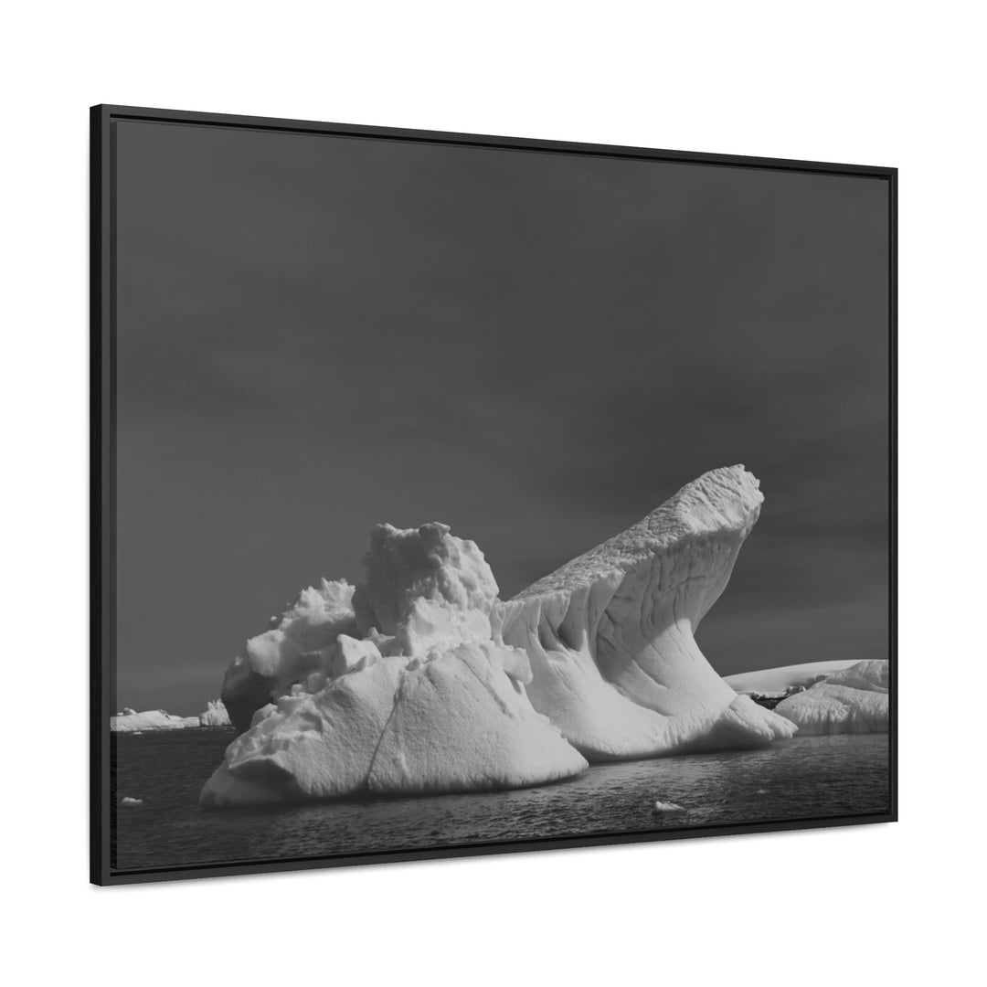 The Angles of an Iceberg in Black and White - Canvas with Frame