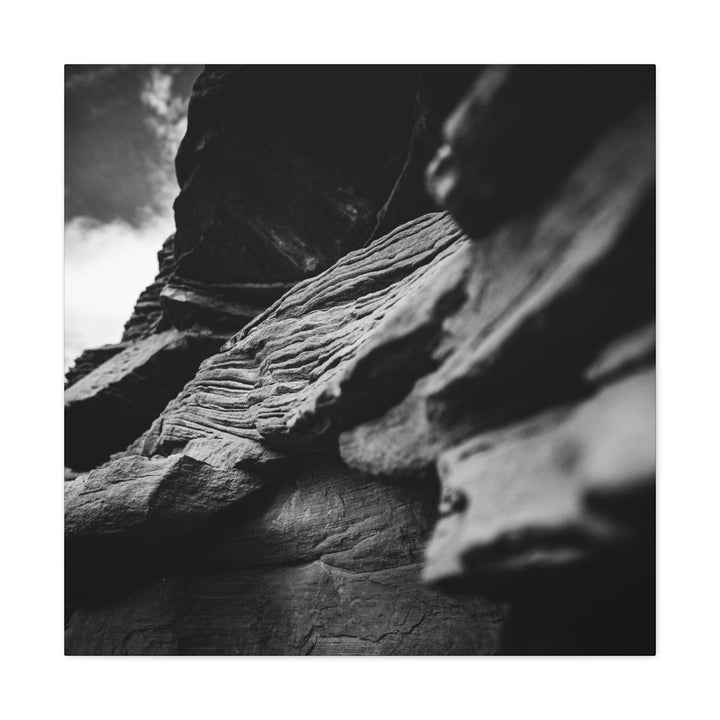 Layers of Rock in Black and White - Canvas