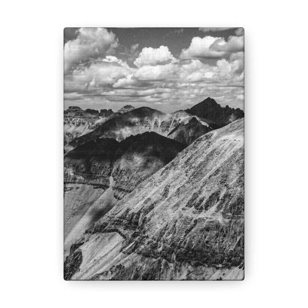 Imogene Pass From the Air in Black and White - Canvas