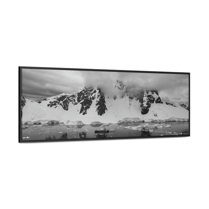 Peaceful Anchoring in Black and White - Canvas with Frame