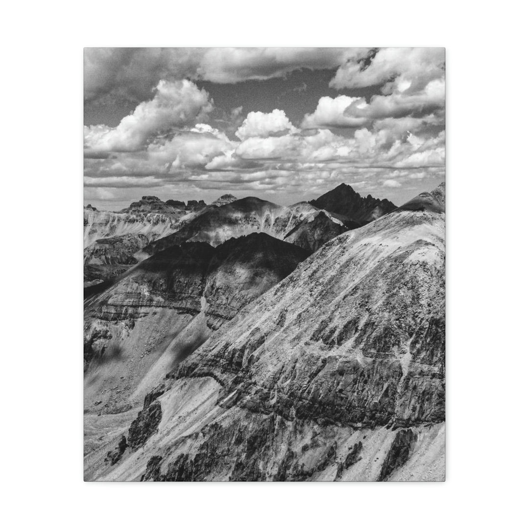 Imogene Pass From the Air in Black and White - Canvas