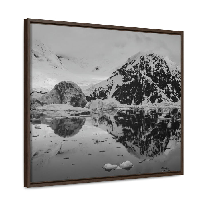 Reflected Calm in Black and White - Canvas with Frame