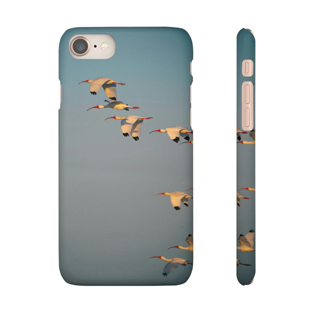 White Ibis in Flight - Phone Case