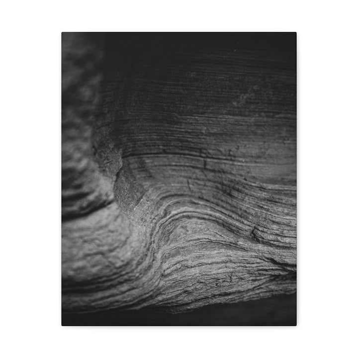 Sedimentary Rock Curves in Black and White - Canvas